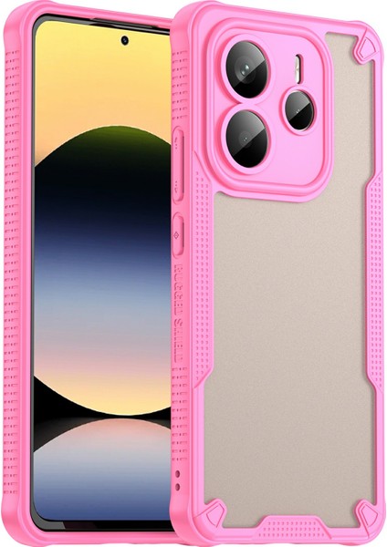 Xiaomi Redmi Note 14 5g Kılıf Hibrit Buzlu Telefon Arka Kapak-Pembe (Yurt Dışından)