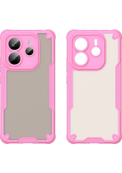 Xiaomi Redmi Note 14 5g Kılıf Hibrit Buzlu Telefon Arka Kapak-Pembe (Yurt Dışından)