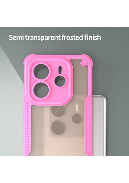 Xiaomi Redmi Note 14 5g Kılıf Hibrit Buzlu Telefon Arka Kapak-Pembe (Yurt Dışından)