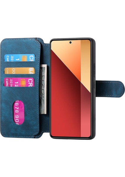 Xiaomi Redmi Için Not 13 Pro 5g Kılıf Caseneo Ayrılabilir Manyetik Rfıd Blok Deri Telefon Cüzdan Kapak-Koyu Mavi (Yurt Dışından)