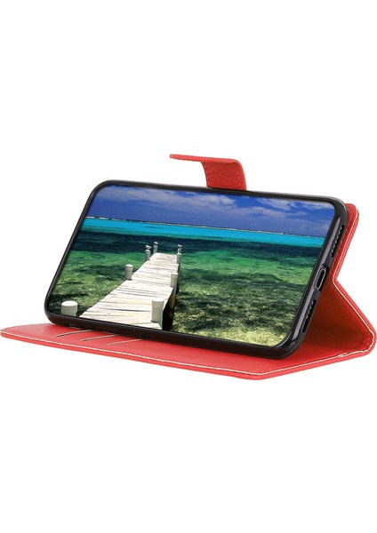 Xiaomi Redmi Note 14 5g Pu Deri Litchi Doku-Kırmızı Için (Yurt Dışından)