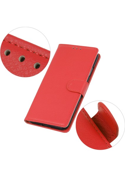 Xiaomi Redmi Note 14 5g Pu Deri Litchi Doku-Kırmızı Için (Yurt Dışından)