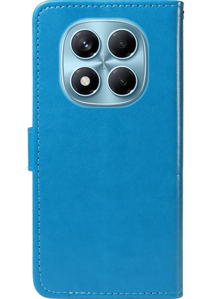 Xiaomi Redmi Note 14 Pro 4g Deri Kedi Arı Desen Standı-Mavi Için (Yurt Dışından)
