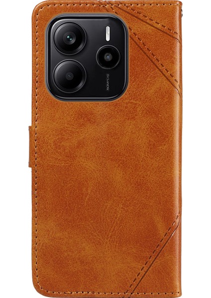 Xiaomi Redmi Note 14 4g (163.25X76.55X8.16MM) Geometrik Çizgili Tasarım Bilek Askılı Cüzdan-Kahverengi (Yurt Dışından) modelleri