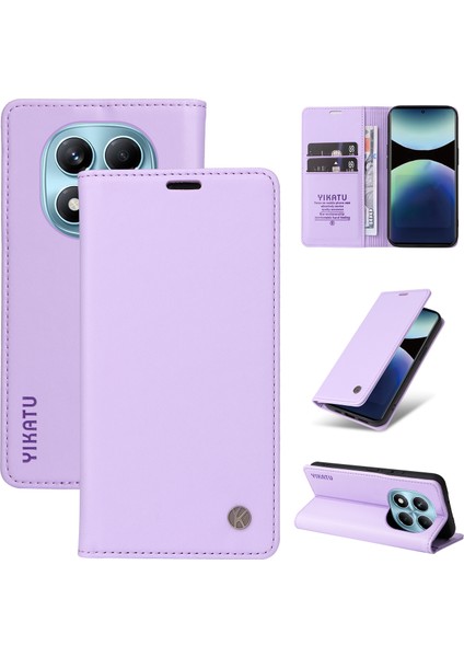 Xiaomi Redmi Note 14 Pro 4g Yıkatu YK-001 Standlı Pu Deri - Açık Mor (Yurt Dışından)