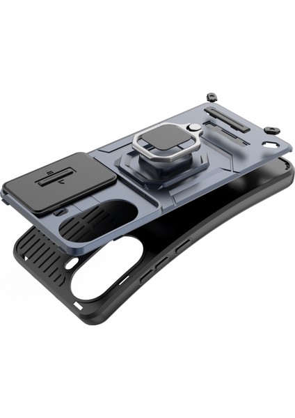 Xiaomi Poco X7 Pro 5g/redmi Turbo 4 5g Kılıf Pc + Tpu Kickstand Telefon Koruyucusu Lens Kapağı-Balck (Yurt Dışından)