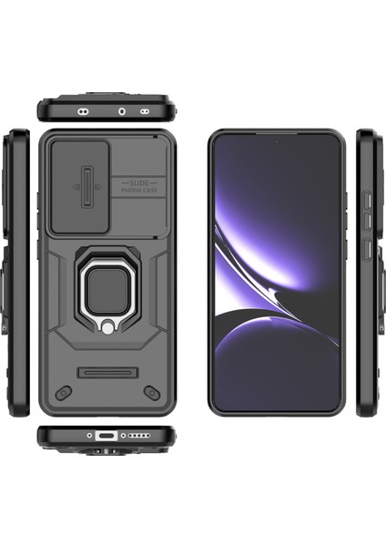 Xiaomi Poco X7 Pro 5g/redmi Turbo 4 5g Kılıf Pc + Tpu Kickstand Telefon Koruyucusu Lens Kapağı-Balck (Yurt Dışından)