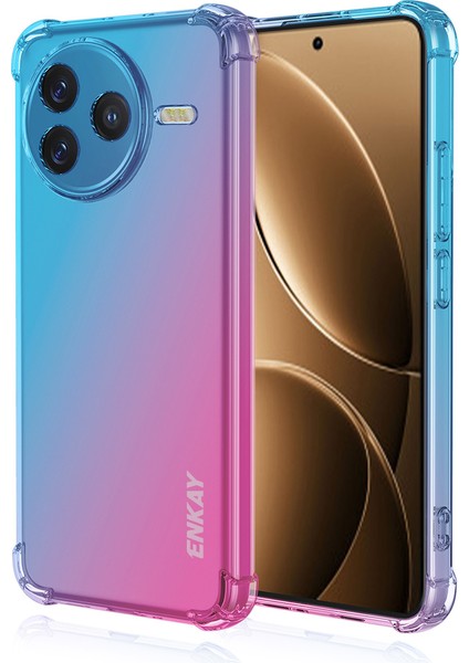 Xiaomi Redmi K80 5g Kılıf Gradyan Serisi Kalınlaşmış Dört Köşe Anti-Drop Tpu Telefon Kapağı-Mavi/pembe (Yurt Dışından)