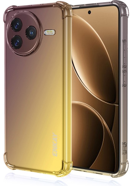 Xiaomi Redmi Için K80 5g Kılıf Gradyan Serisi Kalınlaşmış Dört Köşe Anti-Drop Tpu Telefon Kapağı-Siyah/altın (Yurt Dışından)