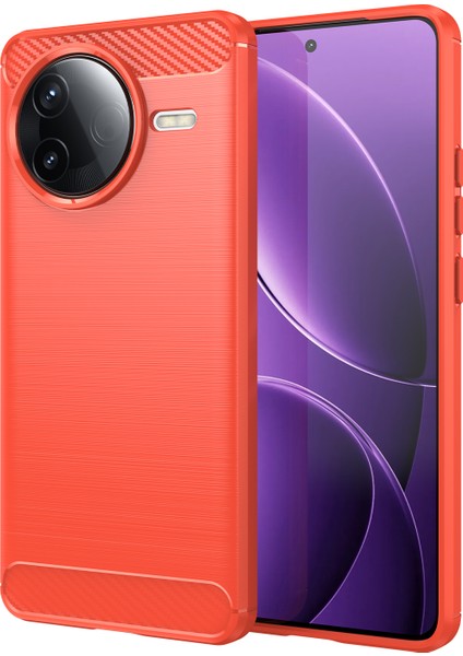 Xiaomi Redmi K80 5g Kılıf Karbon Fiber Doku Fırçalanmış Telefon Arka Kapak-Kırmızı (Yurt Dışından)