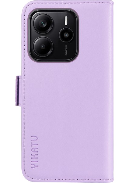 Xiaomi Redmi Note 14 4g (163.25X76.55X8.16MM) Cüzdan Yıkatu YK-003 Deri Stand Kılıfı - Açık Mor (Yurt Dışından) modelleri