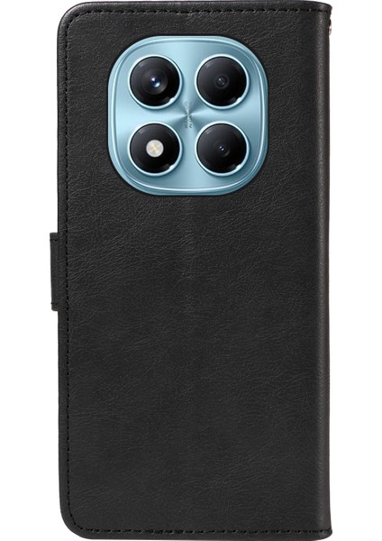 Xiaomi Redmi Note 14 Pro 4g Deri Askılı Düz ​​renk Telefon Standı Kapağı-Balck Için (Yurt Dışından)