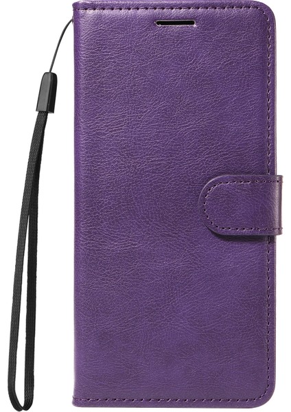 Xiaomi Redmi Note 14 4g (163.25X76.55X8.16MM) Kılıf Düz Renk Deri Mobil Kapak Cüzdan Askılı Standı-Mor (Yurt Dışından) fiyatları