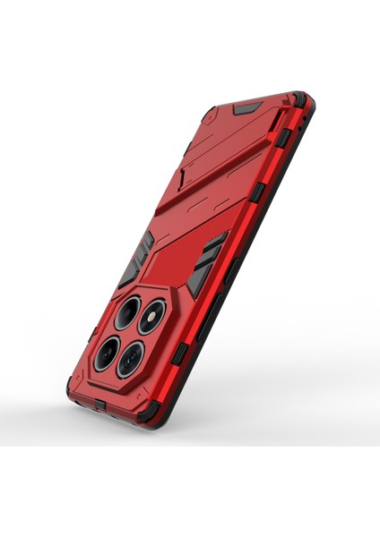 Xiaomi Redmi Note 14 Pro 4g Kılıf Pc+Tpu Kickstand-Kırmızı ile Darbeye Dayanıklı (Yurt Dışından)