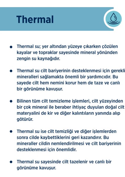 Nemlendirici ve Canlandırıcı Thermal Misel Temizleme Suyu Kuru ve Hassas Ciltler 250 ml