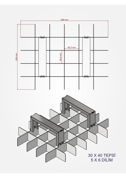 Baklava Dilimleme Bıçağı Paslanmaz Çelik Baklava Dilimi Iz Çıkarma Bıçağı, 30X40 Tepsi 5x6 Dilim fiyatları