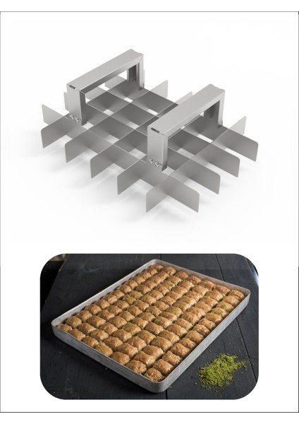 Baklava Dilimleme Bıçağı Paslanmaz Çelik Baklava Dilimi Iz Çıkarma Bıçağı, 30X40 Tepsi 5x6 Dilim fırsatları