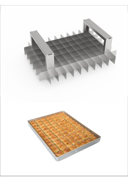 Baklava Dilimleme Bıçağı Paslanmaz Çelik Baklava Dilimi Iz Çıkarma Bıçağı, 30X40 Tepsi 7X11 Dilim