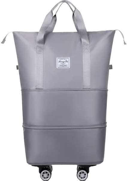Tekerlekli Büyük Kapasiteli Seyahat Çantası Islak ve Kuru Çıkarılabilir Katlanabilir Unisex (Yurt Dışından)