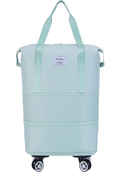 Tekerlekli Büyük Kapasiteli Seyahat Çantası Islak ve Kuru Çıkarılabilir Katlanabilir Unisex (Yurt Dışından)