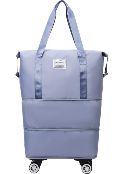 Tekerlekli Büyük Kapasiteli Seyahat Çantası Islak ve Kuru Çıkarılabilir Katlanabilir Unisex (Yurt Dışından)