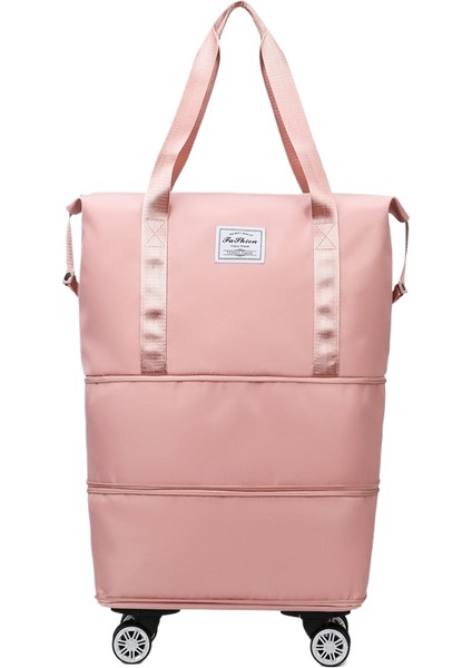 Tekerlekli Büyük Kapasiteli Seyahat Çantası Islak ve Kuru Çıkarılabilir Katlanabilir Unisex (Yurt Dışından)