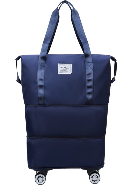 Tekerlekli Büyük Kapasiteli Seyahat Çantası Islak ve Kuru Çıkarılabilir Katlanabilir Unisex (Yurt Dışından)