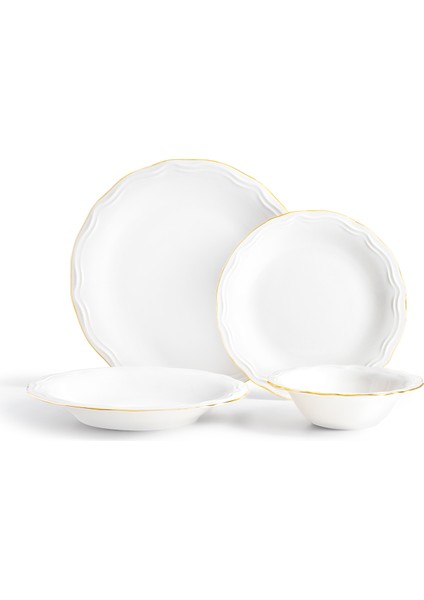 Viola 6 Kişilik 24 Parça Yemek Takımı - Beyaz/gold