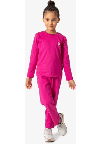 Kız Çocuk Bordo Uzun Kol Pijama Takım