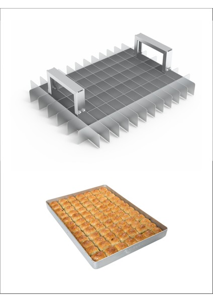 Baklava Dilimleme Bıçağı Paslanmaz Çelik Baklava Dilimi Iz Çıkarma Bıçağı, 35X45 Tepsi 7X13 Dilim modelleri