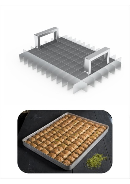 Baklava Dilimleme Bıçağı Paslanmaz Çelik Baklava Dilimi Iz Çıkarma Bıçağı, 35X45 Tepsi 7X13 Dilim fırsatları