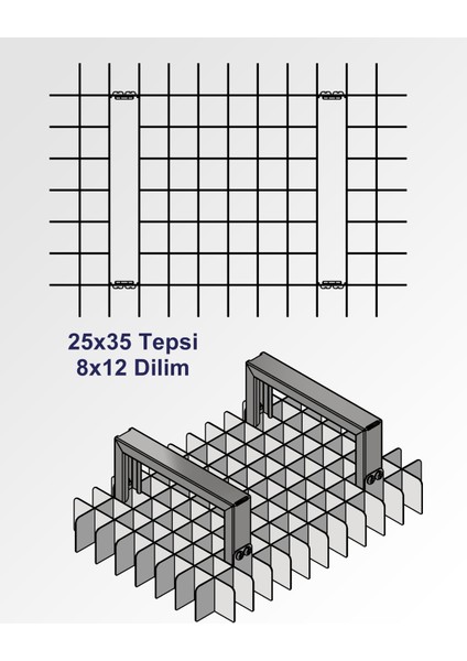 Baklava Dilimleme Bıçağı Paslanmaz Çelik Baklava Dilimi Iz Çıkarma Bıçağı, 25X35 Tepsi 8X12 Dilim fiyatları