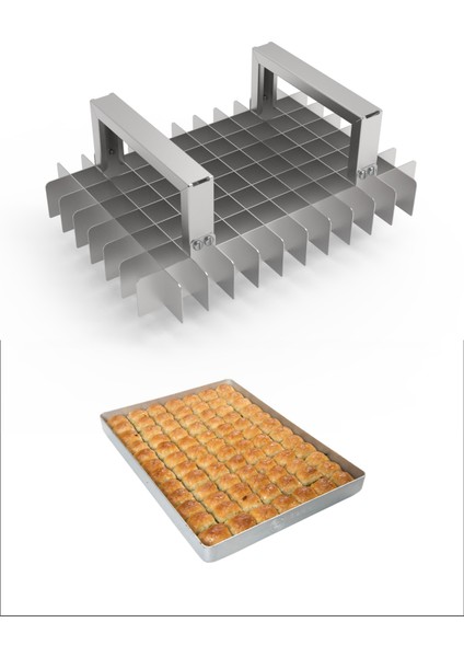 Baklava Dilimleme Bıçağı Paslanmaz Çelik Baklava Dilimi Iz Çıkarma Bıçağı, 25X35 Tepsi 8X12 Dilim modelleri