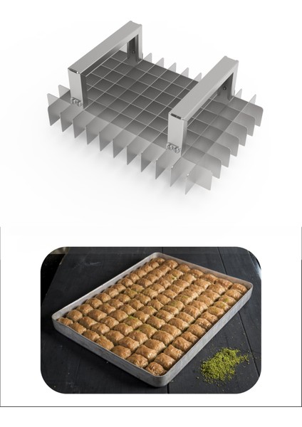 Baklava Dilimleme Bıçağı Paslanmaz Çelik Baklava Dilimi Iz Çıkarma Bıçağı, 25X35 Tepsi 8X12 Dilim fırsatları