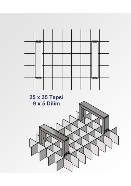 Baklava Dilimleme Bıçağı Paslanmaz Çelik Baklava Dilimi Iz Çıkarma Bıçağı, 25X35 Tepsi 9x5 Dilim fiyatları