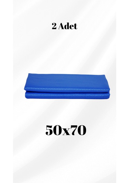 Ministok Mavi Mikrofiber 50X70 Baklava Desenli Kalın Cam Bezi 2'li