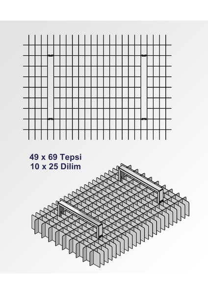 Baklava Dilimleme Bıçağı Paslanmaz Çelik Baklava Dilimi Iz Çıkarma Bıçağı, 49X69 Tepsi 10X25 Dilim fiyatları
