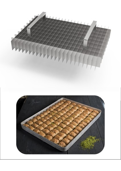 Baklava Dilimleme Bıçağı Paslanmaz Çelik Baklava Dilimi Iz Çıkarma Bıçağı, 49X69 Tepsi 10X25 Dilim fırsatları