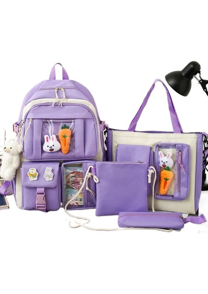 Dört Set Ilkokul Öğrencisi Okul Çantası Büyük Kapasiteli Yüksek Değerli Omuz Çantası (Yurt Dışından)