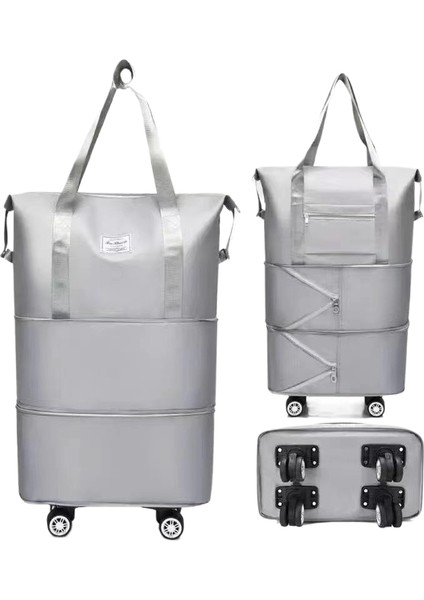 Tekerlekli Büyük Kapasiteli Seyahat Çantası Islak ve Kuru Çıkarılabilir Katlanabilir Unisex (Yurt Dışından)