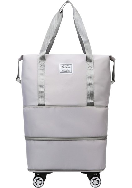 Tekerlekli Büyük Kapasiteli Seyahat Çantası Islak ve Kuru Çıkarılabilir Katlanabilir Unisex (Yurt Dışından)