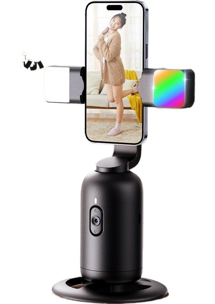 Kamera Kafasını Takip Edin Akıllı Aı Yüz Tanıma 360 ° Cep Telefonu Braketi Sabitleyici Canlı Fotoğrafçılık Otomatik Izleme (Yurt Dışından)