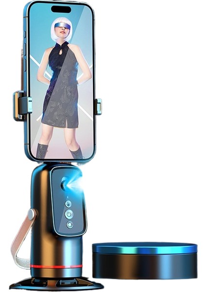 Kamera Kafasını Takip Edin Akıllı Aı Yüz Tanıma 360 ° Cep Telefonu Braketi Sabitleyici Canlı Fotoğrafçılık Otomatik Izleme (Yurt Dışından)