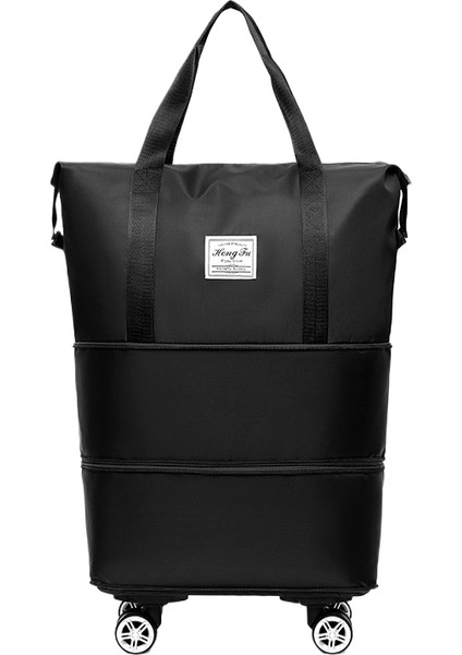 Tekerlekli Büyük Kapasiteli Seyahat Çantası Islak ve Kuru Çıkarılabilir Katlanabilir Unisex (Yurt Dışından)