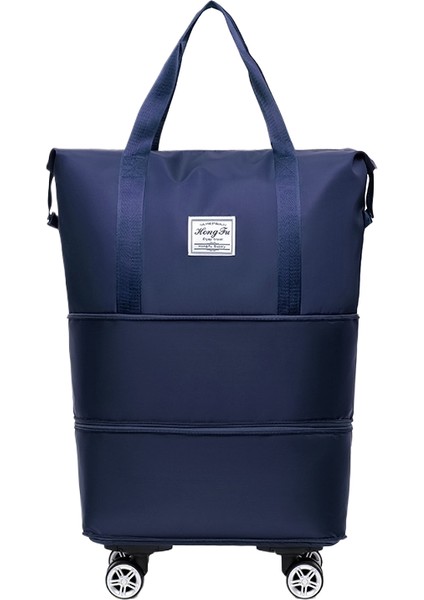 Tekerlekli Büyük Kapasiteli Seyahat Çantası Islak ve Kuru Çıkarılabilir Katlanabilir Unisex (Yurt Dışından)