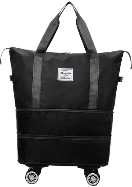 Tekerlekli Büyük Kapasiteli Seyahat Çantası Islak ve Kuru Çıkarılabilir Katlanabilir Unisex (Yurt Dışından)
