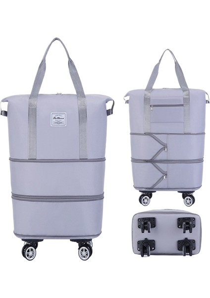 Tekerlekli Büyük Kapasiteli Seyahat Çantası Islak ve Kuru Çıkarılabilir Katlanabilir Unisex (Yurt Dışından)