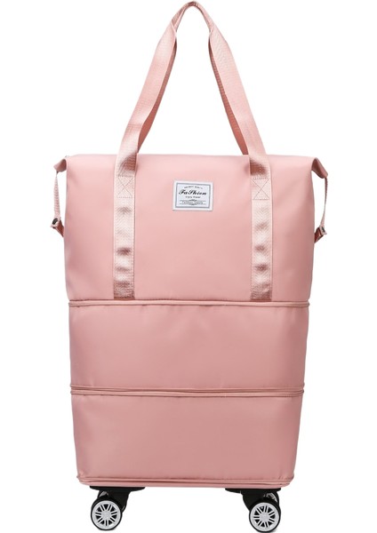 Tekerlekli Büyük Kapasiteli Seyahat Çantası Islak ve Kuru Çıkarılabilir Katlanabilir Unisex (Yurt Dışından)