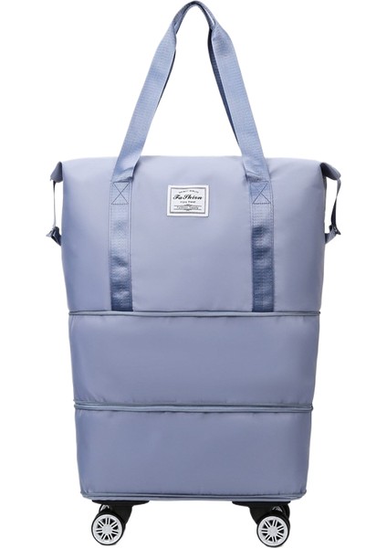 Tekerlekli Büyük Kapasiteli Seyahat Çantası Islak ve Kuru Çıkarılabilir Katlanabilir Unisex (Yurt Dışından)