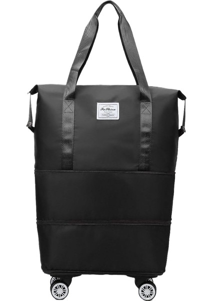 Tekerlekli Büyük Kapasiteli Seyahat Çantası Islak ve Kuru Çıkarılabilir Katlanabilir Unisex (Yurt Dışından)